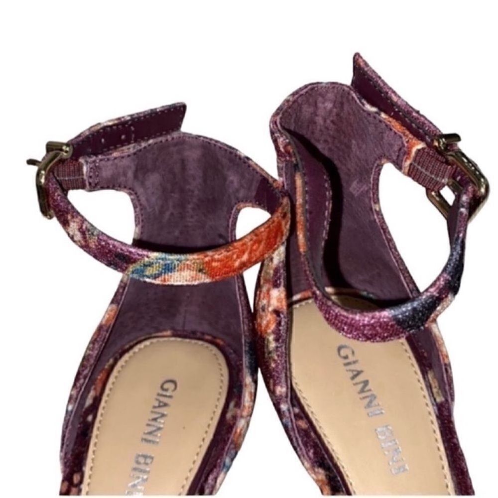 Gianni Bini Floral Print Burgundy Suede Open Toe
Pumps(Size 7) - Picture 5 of 9